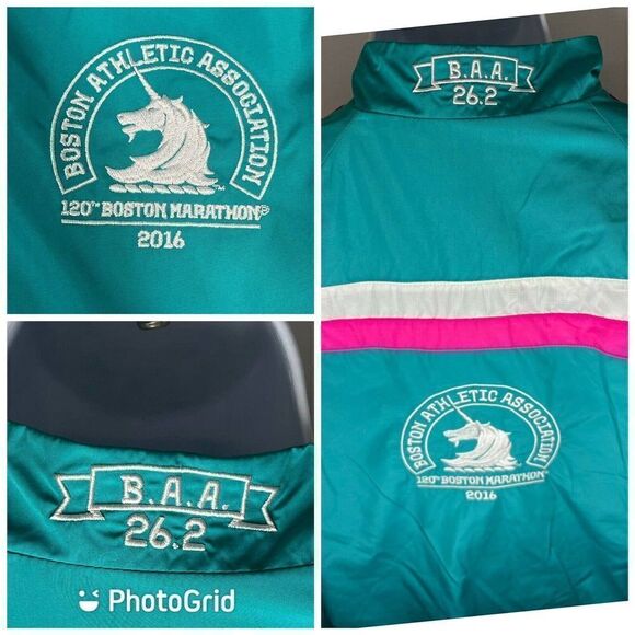 Adidas Boston Marathon Windbreaker Jacket Womens Large 2016 Unicorn Anthem - Picture 6 of 13